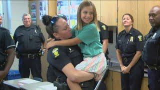 Toledo police escort fallen officer Brandon Stalker's daughter to first day of school