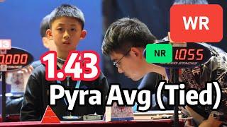 1.43 Pyraminx WR Avg (Tied) Lingkun Jiang | 1.05NR