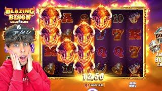 $100 Challenge Playing Blackjack & Blazing Bison Slots on Fan Duel