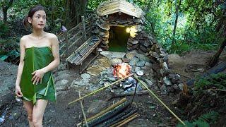 Complete wilderness shelter and bathroom - Build a warm cabin, wild beauty  | Msyang Survival