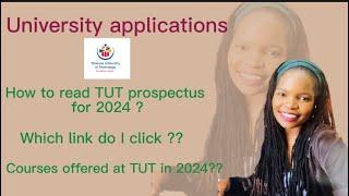 TUT prospectus / Courses offered at TUT in 2024 | University applications