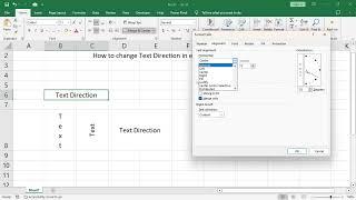 How to change Text Direction in excel from vertical to horizontal