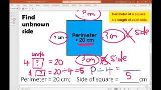 Finding Unknown Sides Given Perimeter