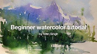 How to paint a simple landscape in watercolor