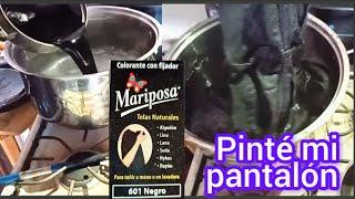 Pinté un pantalón negro de mezclilla con una pastilla para colorear, quedó muy bien