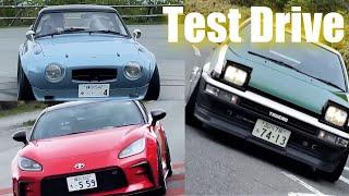 Toyota's Vintage & Newest : Toyota Sports 800 & AE86 & GR86 Test Drive - DK Tsuchiya, NOB, MAX Orido