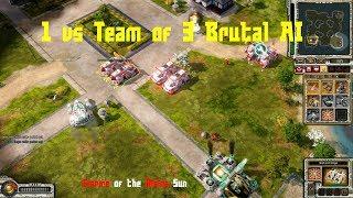 Red Alert 3 - 1 vs Team of 3 Brutal AI - Rising Sun