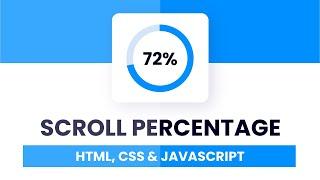 Page Scroll Percentage With Circular Progress Bar | Javascript Tutorial