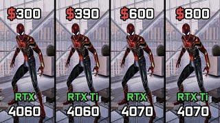 RTX 4060 vs RTX 4060 Ti vs RTX 4070 vs RTX 4070 Ti - Test in 12 Games