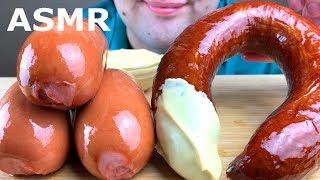 ASMR SAUSAGE CHEESY PARTY 대왕 소시지 먹방 치즈소스 MUKBANG EATING SOUNDS