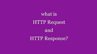 What is HTTP request and HTTP response