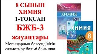 8 сынып | Химия | 1-тоқсан |  БЖБ-3 |Металдар белсенділігін салыстыру бөлімі