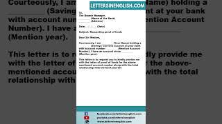 Request Letter to Bank for Proof Of Funds -  Letter to Bank Requesting Proof Of Funds Letter