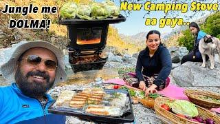 NEW CAMPING STOVE.. Jungle me bana DOLMA | Iron Stove for Camping  & cooking in Wild