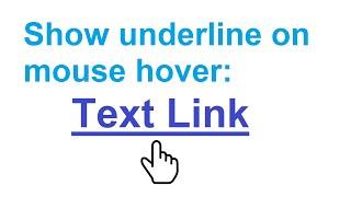 How To Show Underline of a Text Link only on mouse hover