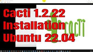 HOW To Install and configure Cacti v1 2 22 on ubuntu 22 04