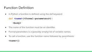 Python Functions 1: Defining Functions