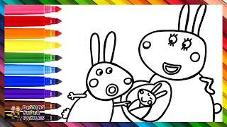 Dessin Et Coloriage De Rebecca Rabbit Et De Sa Maman Enceinte  Dessins Pour Les Enfants