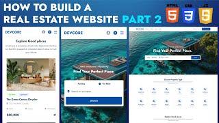 How to Build a Real Estate Website Using HTML, CSS And JavaScript | Step-By-Step Tutorial: Part 2