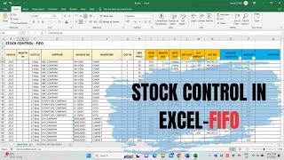INVENTORY MANAGEMENT / EXCEL INVENTORY MANAGEMENT (FIFO)
