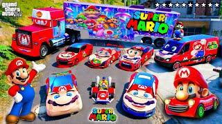 GTA 5 - Stealing SUPER MARIO CARS with Franklin! (Real Life Cars #202)