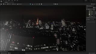 Create a animated view of the city through a rainy window in UE5 with video import