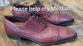 These Mezlan are in need of restoration:  They get a little ShoeDoc love