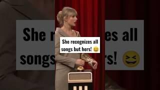 When Taylor Swift recognizes all songs but hers.  #taylorswift #shorts