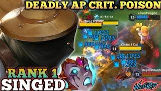 SINGED NONSTOP BURN POISON! FULL AP BUILD IS SCARY - TOP 1 GLOBAL SINGED BY xBandwagon - WILD RIFT