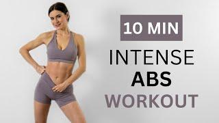 10 MIN INTENSE ABS WORKOUT -  Best Exercises For Toned Abs & Lose Belly Fat / Home Workout