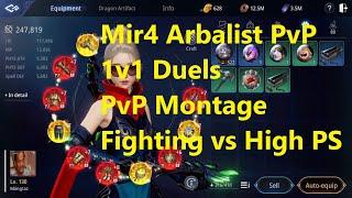 Mir4 Arbalist PvP! Fighting against higher PS Enemies. Full glass cannon build.