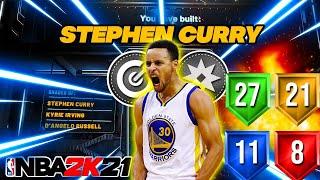 NBA2K21 HOW TO MAKE STEPHEN CURRY BUILD PERFECT- DEMIGOD POINT GUARD BUILD - BEST PG BUILD 57 BADGES