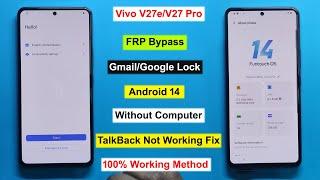 Vivo V27E FRP Bypass Android 14 | Gmail/Google Lock Remove Vivo V27e | Vivo V27 Pro FRP Unlock
