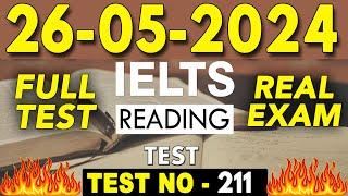 IELTS Reading Test 2024 with Answers | 26.05.2024 | Test No - 211