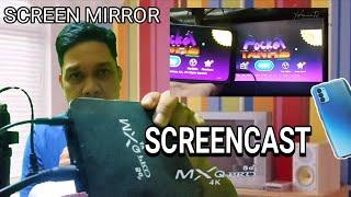 CONNECT CELL PHONE TO A MONITOR USING MXQ TV BOX MIRACAST || OPPO RENO 4 SCREENCAST SETTINGS