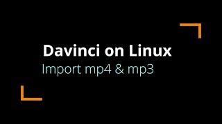 DaVinci On Linux: Import MP4 & MP3