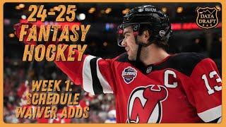 24-25 NHL Fantasy Hockey: Week 1 Schedule / Waiver Adds