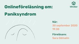 Föreläsning om paniksyndrom den 30/9 kl: 19:30