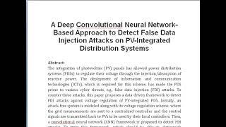 A Deep Convolutional Neural Network Based Approach to Detect False Data Injection Attacks on PV Inte