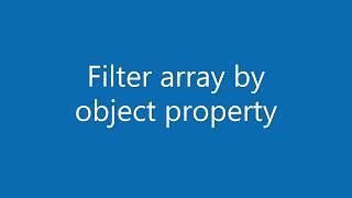 Javascript array filter by object property