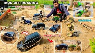 Rc tractor and cars mud off-roading full fun in mud -@Aakash946