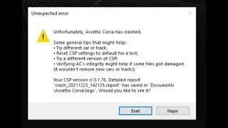 Assetto Corsa Content Manager Custom Shaders Pack Hatası (Unexpected Error)