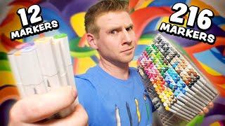 12 Markers Vs. 216 COPICS!? - Can they Keep Up?