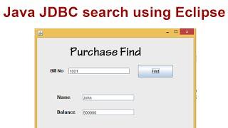 Java JDBC search using Eclipse