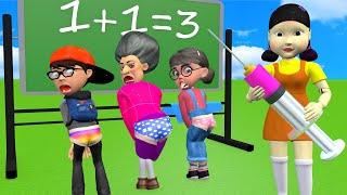 Scary Teacher 3D vs Squid Game Nick and Tani the Best Troll of MissT or 5 Times Challenge