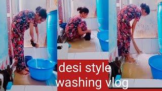 morning desi style cloth washing by hand# Indian housewife @rekha Marathi vlog