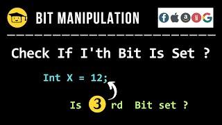 Check If I'th Bit Is Set OR Not | BIT MANIPULATION #cprogramming #bitmanipulation