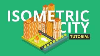 Adobe Illustrator tutorial | Isometric city | Vector illustration | Beginner guide
