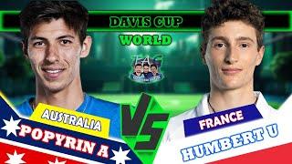 LIVE: POPYRIN VS HUMBERT • Davis Cup 2024 #groupstage #final s #tennis #daviscup