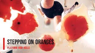 Stepping on a oranges with high heels #shoes #crush #asmr
